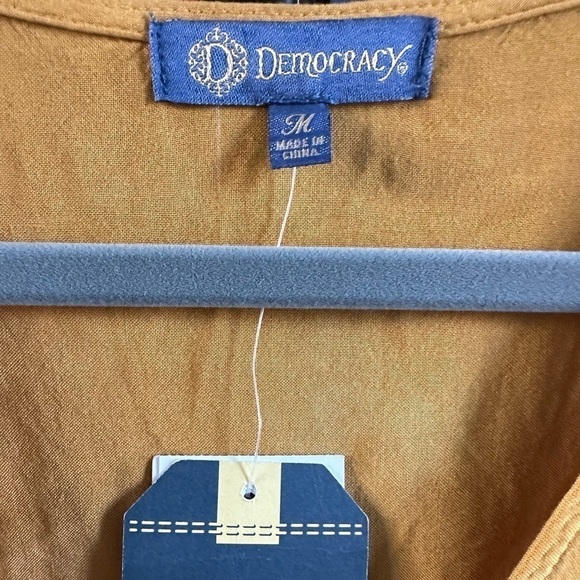 Democracy Mustard Yellow Tie dye Faux Wrap Size: M - Picture 3 of 4